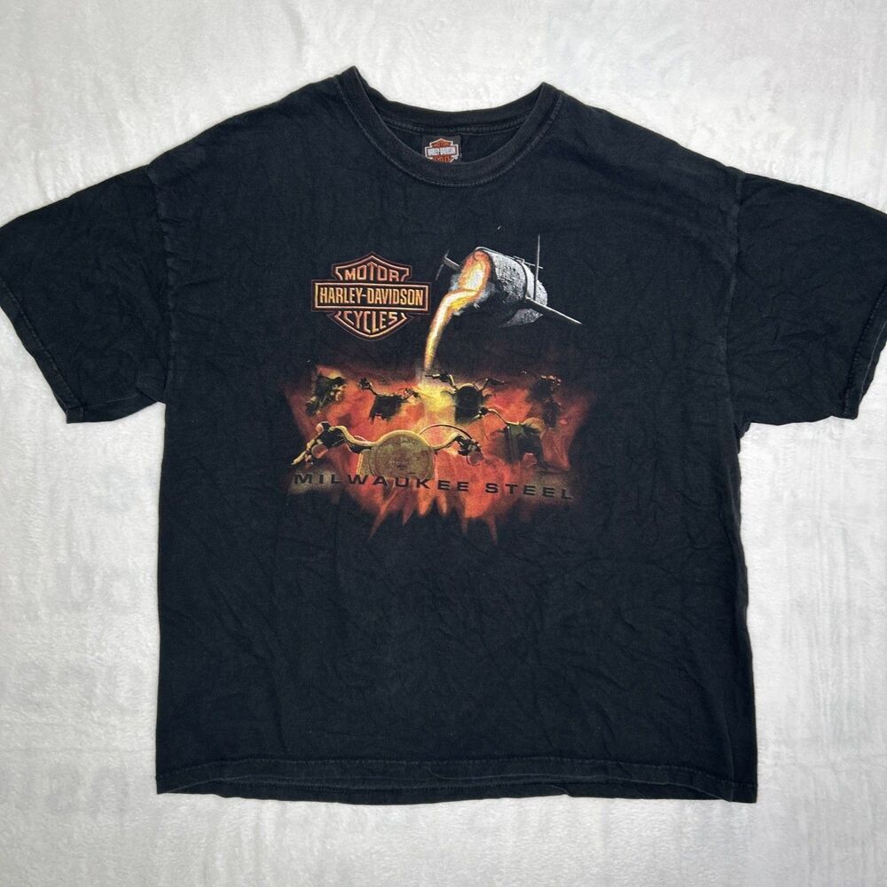 Harley Davidson T Shirt Men’s 2XL Black Indianapolis Southside Milwaukee